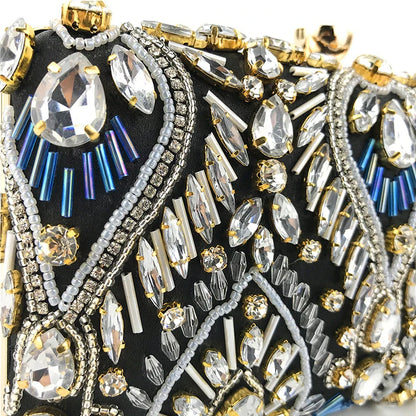 Luxury Diamond Rhinestone Clutch Bags Exquisite Female clutches Pearls Beaded Chain Handbags Wedding Purse Shouler Bag ZD1234