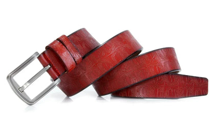 New product brand luxury design pin buckle genuine leather cowhide belt jeans belts for men business cowboy belts Hot Sale