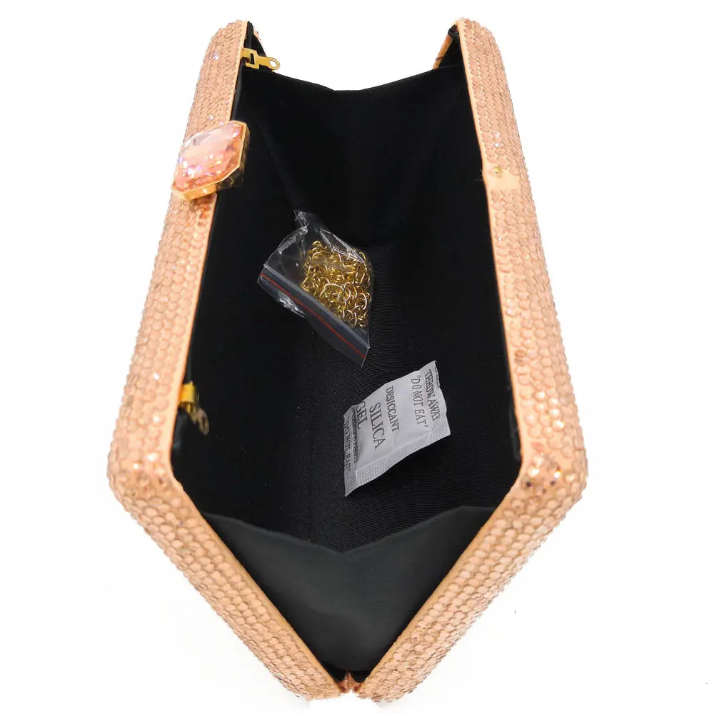 Women Black Crystal Clutch Evening Bags Wedding Bridal Rhinestone Box Handbags Party Dinner Diamond Clutch Purse