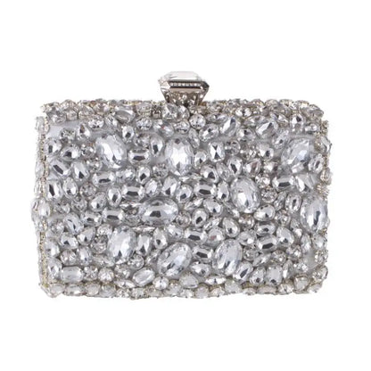 Women Clutch Evening Bag Beaded Crystal Lady Wedding Purse Rhinestones Handbags Silver Black Evening Clutch Bags for Women