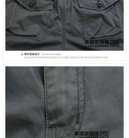 Male Shorts Multi Pocket Summer Loose Zipper Breeches Khaki Grey Plus Size Short Pant Casual Cotton Black Long Mens Cargo Shorts