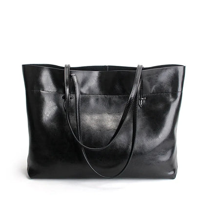 New Brown Women Handbag 100% Genuine Leather Female Shoulder Purse Ladies Black Tote Bag Large Capacity Shopping Bags