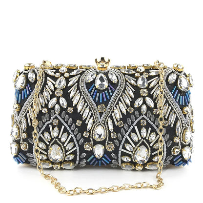 Luxury Diamond Rhinestone Clutch Bags Exquisite Female clutches Pearls Beaded Chain Handbags Wedding Purse Shouler Bag ZD1234