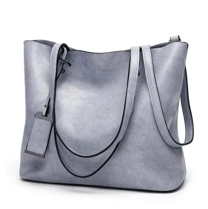 Waxing Leather bucket bag Simple Double strap handbag shoulder bags For Women 2024 All-Purpose Shopping tote sac bolsa feminina