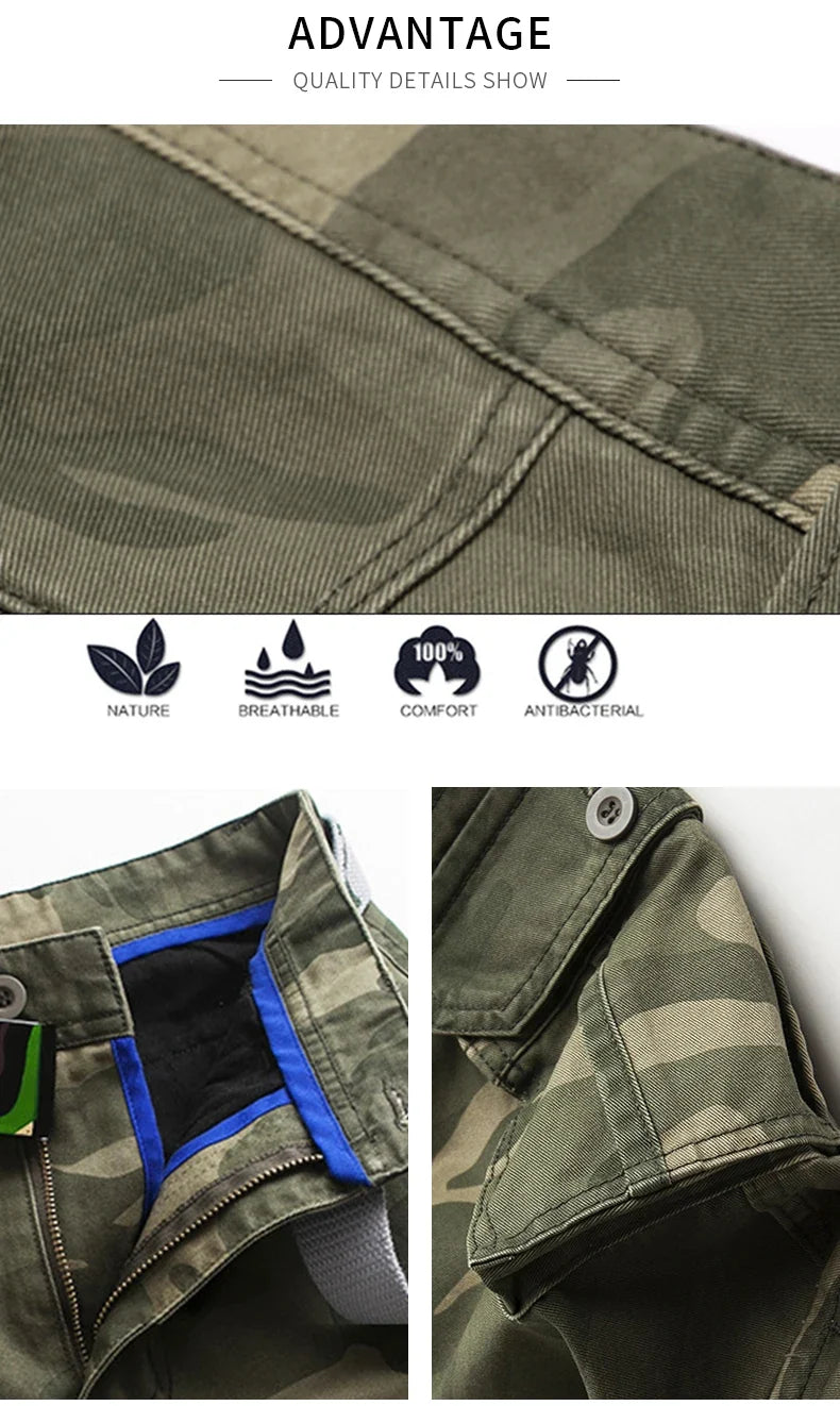 New Men Fashion Military Cargo Pants Slim Regualr Straight Fit Cotton Multi Color Camouflage Green Yellow Black Trousers