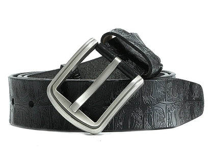New product brand luxury design pin buckle genuine leather cowhide belt jeans belts for men business cowboy belts Hot Sale