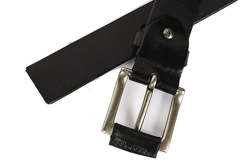 Genuine Leather Heavy Metal Rivet Punk Belts For Men Rock Stud Cowboy Belt Men Ceinture Homme Waist Belt Cinturon Mujer