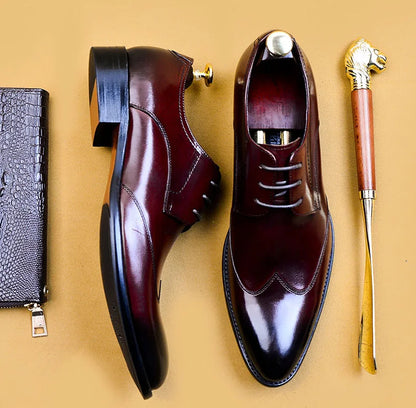 High Quality Handmade Oxford Dress Shoes Men Genuine Cow Leather Suit Shoes Footwear Wedding Formal Italian Shoes Hot Size 37-46