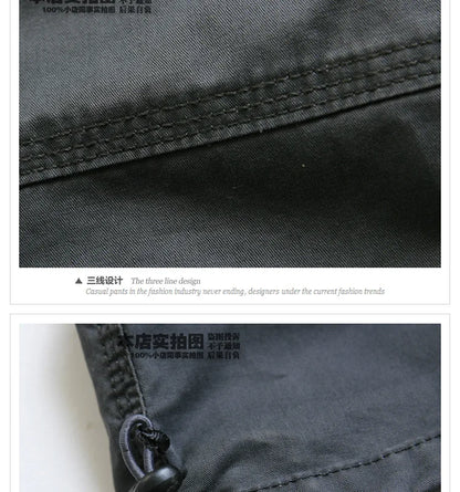 Male Shorts Multi Pocket Summer Loose Zipper Breeches Khaki Grey Plus Size Short Pant Casual Cotton Black Long Mens Cargo Shorts