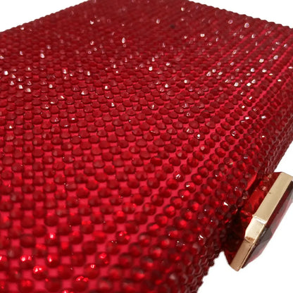 Women Black Crystal Clutch Evening Bags Wedding Bridal Rhinestone Box Handbags Party Dinner Diamond Clutch Purse