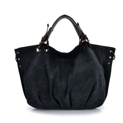 High Quality Canvas Handbag Shoulder Bags for women 2024 Casual Large Capacity Crossbody bag Ruched Solid women bag tote bolsa