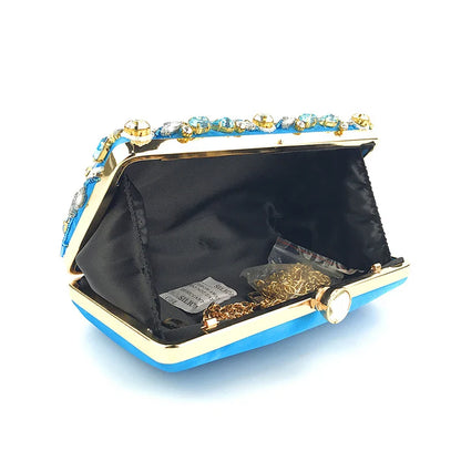 Luxury Diamond Rhinestone Clutch Bags Exquisite Female clutches Pearls Beaded Chain Handbags Wedding Purse Shouler Bag ZD1234