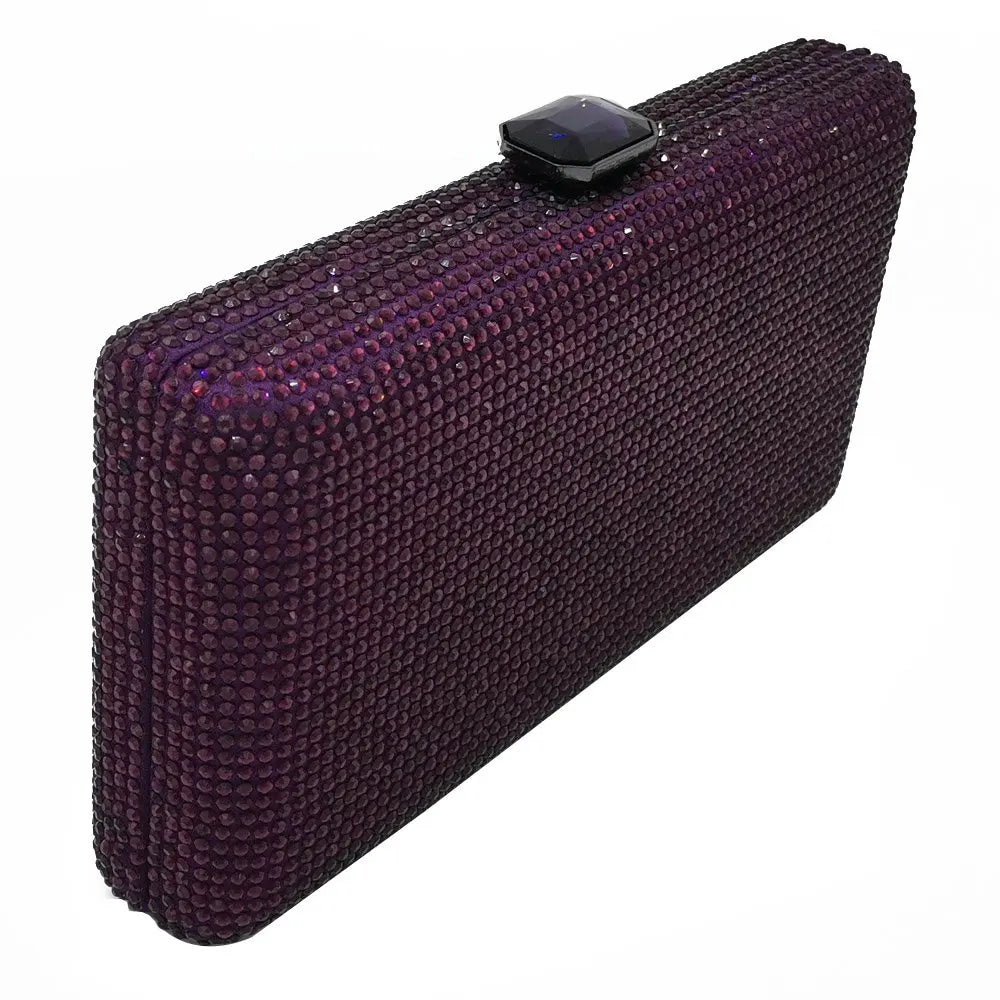 Women Black Crystal Clutch Evening Bags Wedding Bridal Rhinestone Box Handbags Party Dinner Diamond Clutch Purse