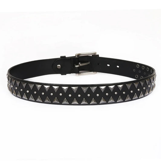 Genuine Leather Heavy Metal Rivet Punk Belts For Men Rock Stud Cowboy Belt Men Ceinture Homme Waist Belt Cinturon Mujer