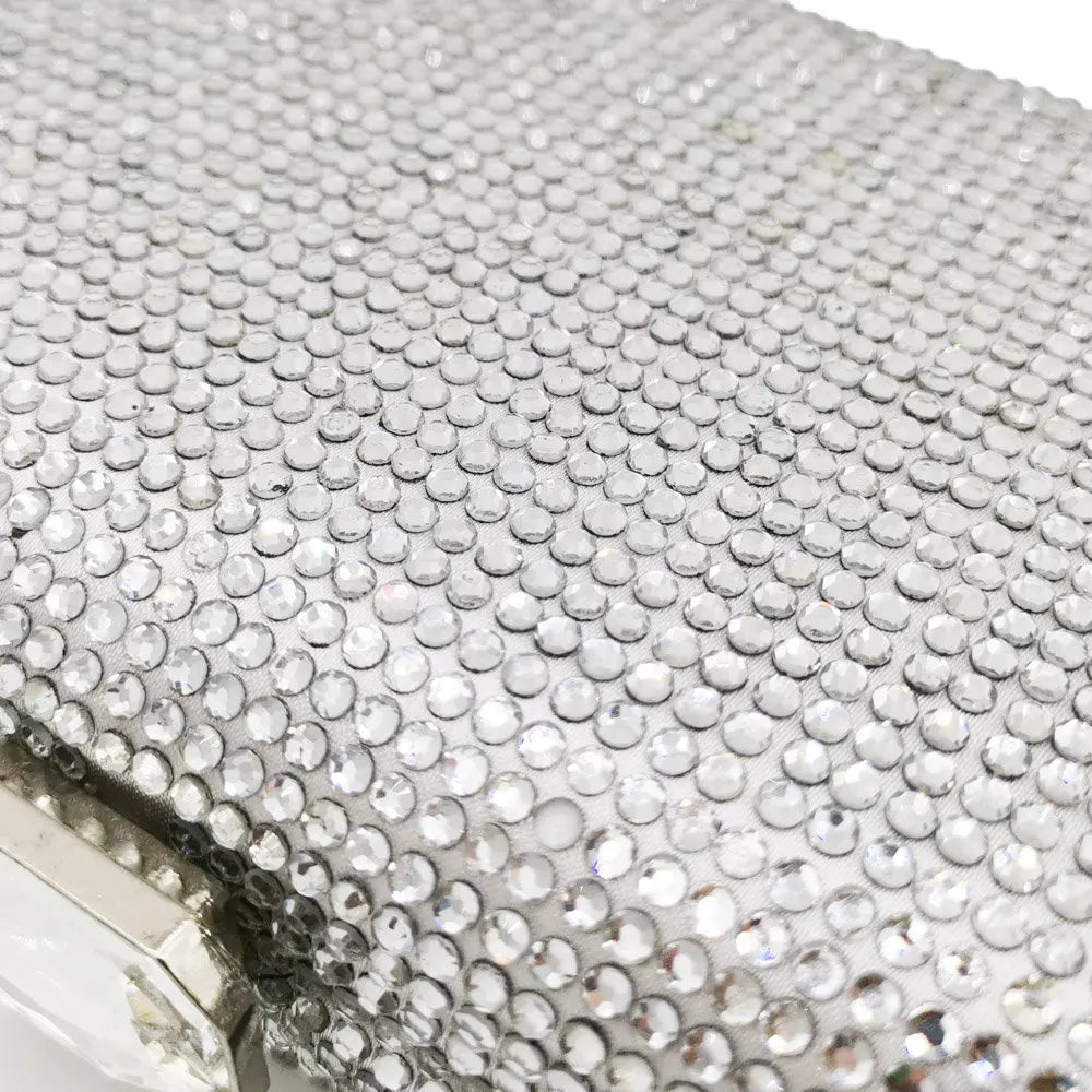 Women Black Crystal Clutch Evening Bags Wedding Bridal Rhinestone Box Handbags Party Dinner Diamond Clutch Purse