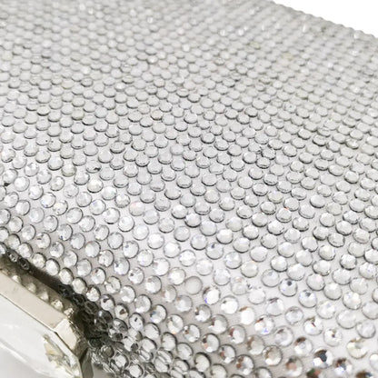 Women Black Crystal Clutch Evening Bags Wedding Bridal Rhinestone Box Handbags Party Dinner Diamond Clutch Purse