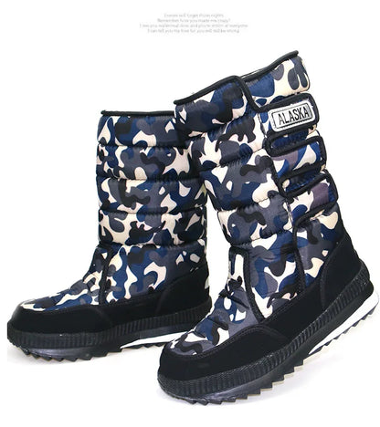 Men Boots Winter Waterproof Snow Shoes with Fur Plush Warm Men Snow Boots Spring Footwear Comfortable Adult Casual Shoes