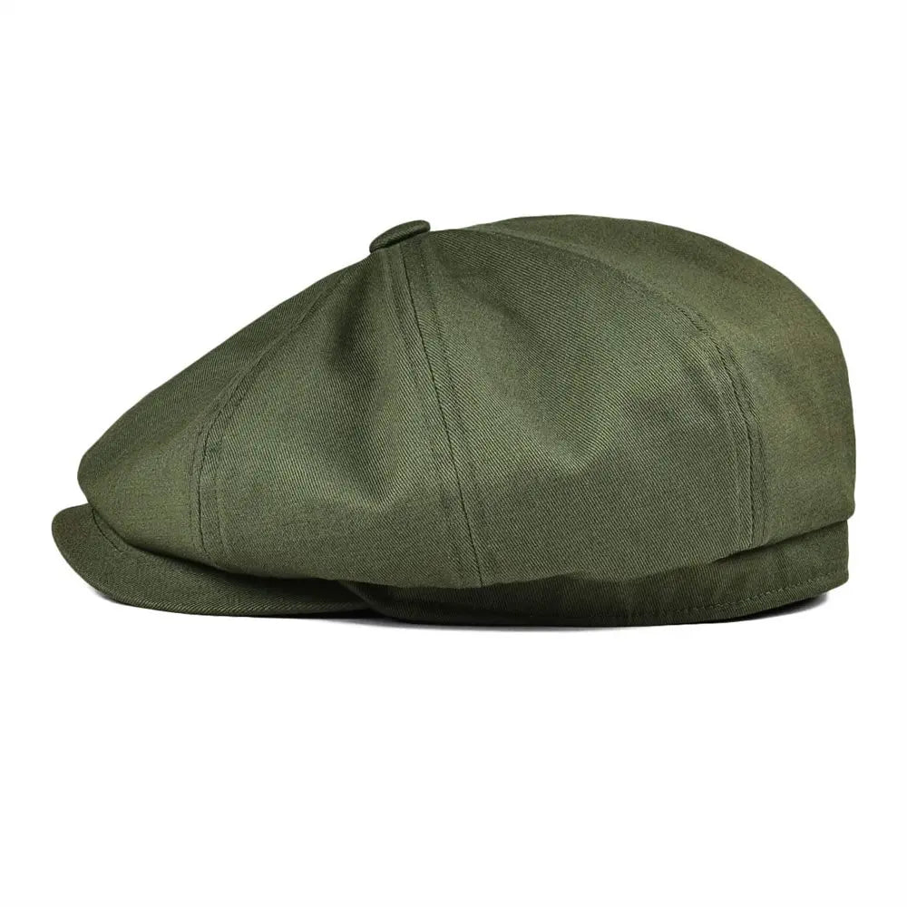 Newsboy Cap Men's Twill Cotton Eight Panel Hat Women's Baker Boy Caps Retro Big Large Hats Male Boina Green Beret