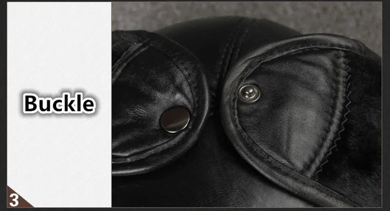 Genuine Leather caps Winter Warm Bomber Hats Sheepskin fuzz Earmuffs hat Men's Cap 모자 골프용품 땡처리 кепка casquette gorras hombre