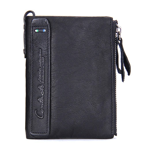 Portefeuille en cuir véritable pour femme, porte-cartes à deux volets, porte-monnaie, petite pochette pour femme, pince à billets, portefeuilles de poche pour homme