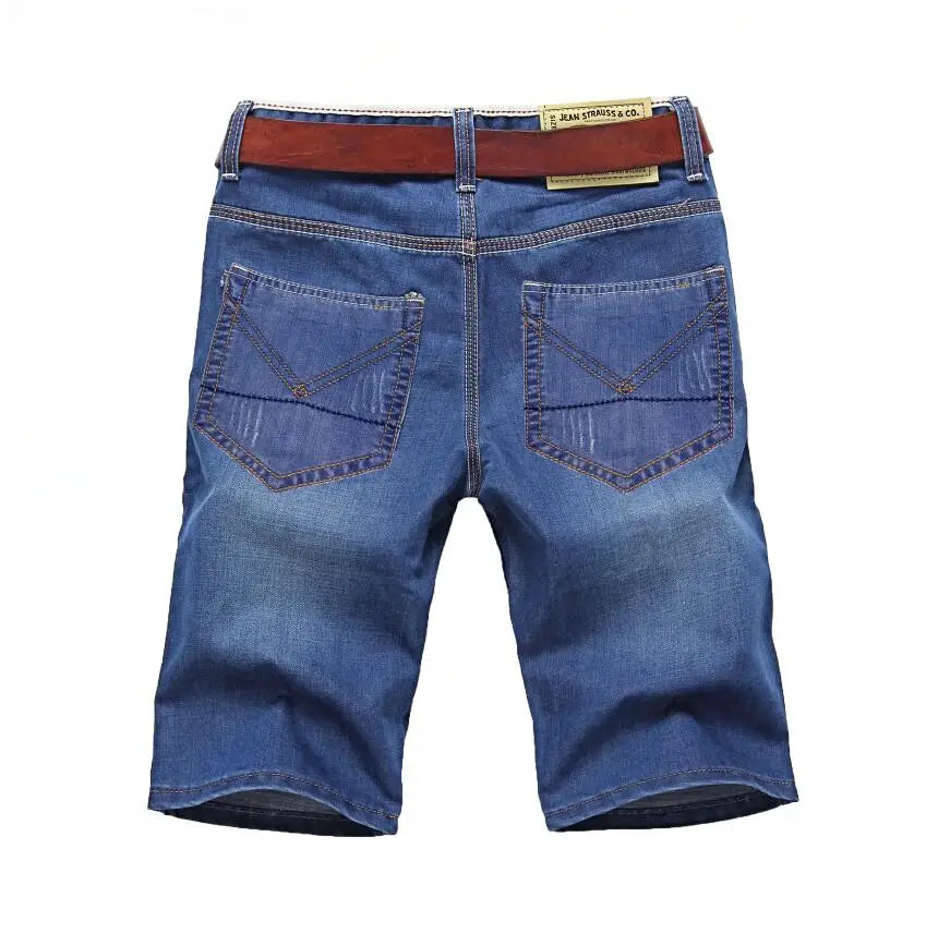 Summer Thin Denim Shorts For Men Good Quality Shorts Jeans Men Cotton Solid Straight Jeans Shorts Male Blue Casual Jeans Size 40