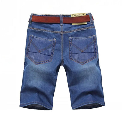 Summer Thin Denim Shorts For Men Good Quality Shorts Jeans Men Cotton Solid Straight Jeans Shorts Male Blue Casual Jeans Size 40