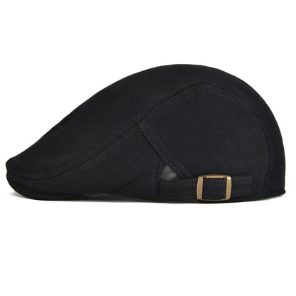 100% Cotton Men Black Flat Ivy Cap Soft Solid Color Gatsby Driving Cabbie Casual Hat Adjustable Newsboy Caps