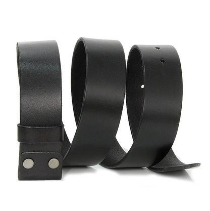 3.3cm and 3.8cm width Vintage No Buckle belt suit Smooth buckle belts men luxury Cowskin Soild Genuine leather without buckle