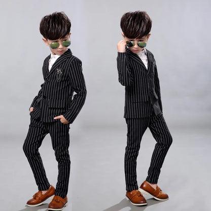 Boys Wedding Birthday Dress Kids Brand White Suit Gentleman Boys Blazer Jacket Shirt Pant Formal Suit Children Clothing Set
