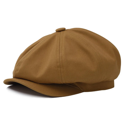 Men's Newsboy Cap Twill Cotton 8 Panel Hat Flat Ivy Cabbie Casual Baker Caps Gatsby Hat Retro Hats Boina Beret for Male