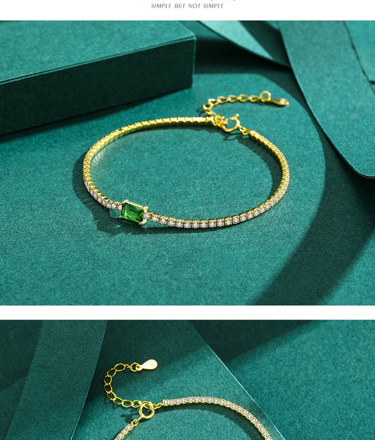 Nouveau bracelet de luxe en argent sterling 925 avec zircons cubiques scintillants pour femme, couleur or, bijoux de mariage et de fiançailles 2021