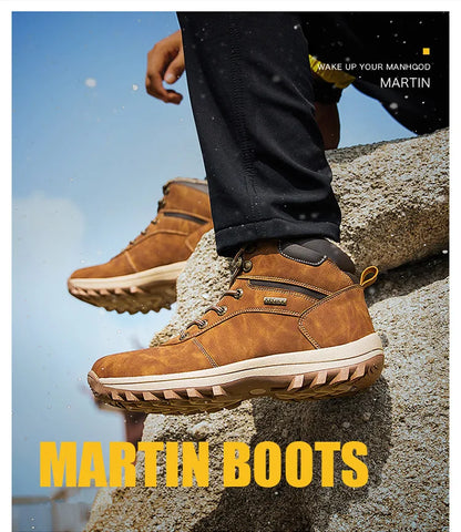 Winter Waterproof Men Boots Plush Super Warm Snow Boots for Men Sneakers Big Size 48 Men Ankle Boots Outdoor Shoes Botas Hombre