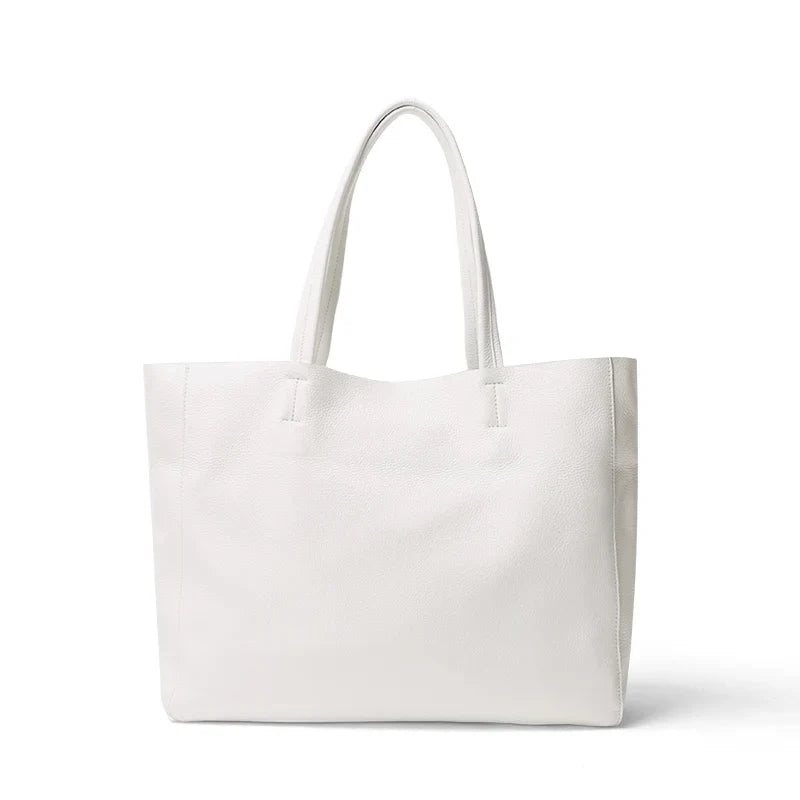 Bag Women 2022 New Summer Genuine Leather Tote Female Casual Fashion Simple Underarm Shoulder Bag Large Capacity Shopper Handbag