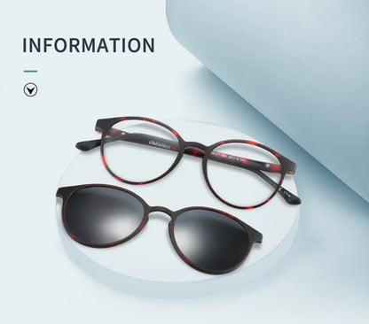 Magnetic Clip On Sunglasses Polarized Sunglasses Myopia Glasses Frame 2 in 1 Fashion Optical Shade Prescription Eyewear