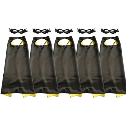 Superhero Capes with Mask REVERSIBLE Two Colored Child Cape Birthday Party Favor Satin Solid Capes Boys Girls Satin Capes