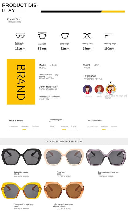 Butterfly Oversize Sunglasses Women Fashion Design Big Eyewear Shades for Ladies Uv400 Travel Sun Glasses