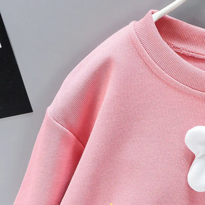 New Spring Toddler Clothing Cotton Suit Children Girls Girls Cartoon T-shirt Sports Pants 2Pcs/set Kids Clothes Baby Tracksuits