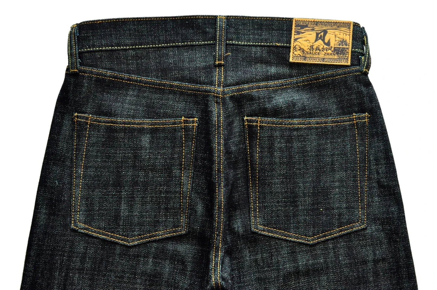 308XX-BO-Wind Jeans for Men Furinkazan Selvedge raw denim Jeans Mens Jeans 66 MODE Fit 16.8 OZ Silver-plated Buttons