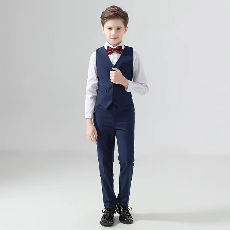 Flower Boys Wedding Suit Kids Prom Party Tuxedo Formal Blazer Children's Day Pinao Performance Costume school uniform 2-16T