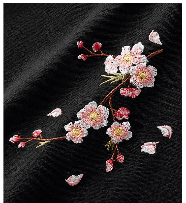 Embroidery T Shirt Men Women Flower Loose Casual T Shirt Summer Cotton Hip Hop Tee Tops Short Sleeve Male Harajuku Streetwear