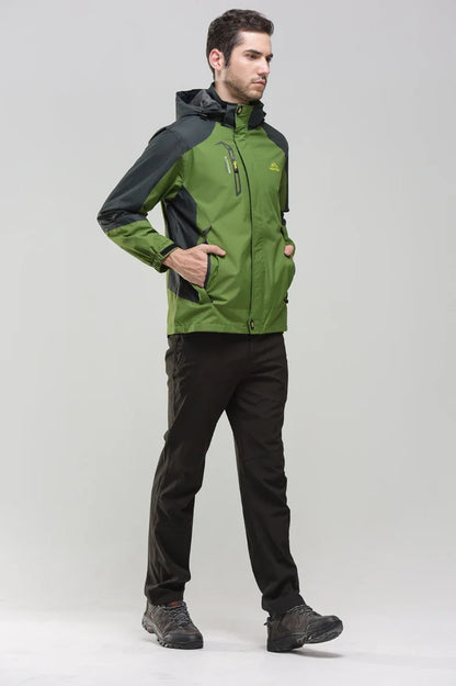 Camping Hiking Jacket Men Autumn Outdoor Sports Coats Climbing Trekking Windbreaker Travel Waterproof Jackets Black