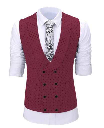 Men's Suit Formal Neck Square wave point leisure  Casual Waistcoat Formal Business Grey Navy Vest Groomman For Wedding Evening