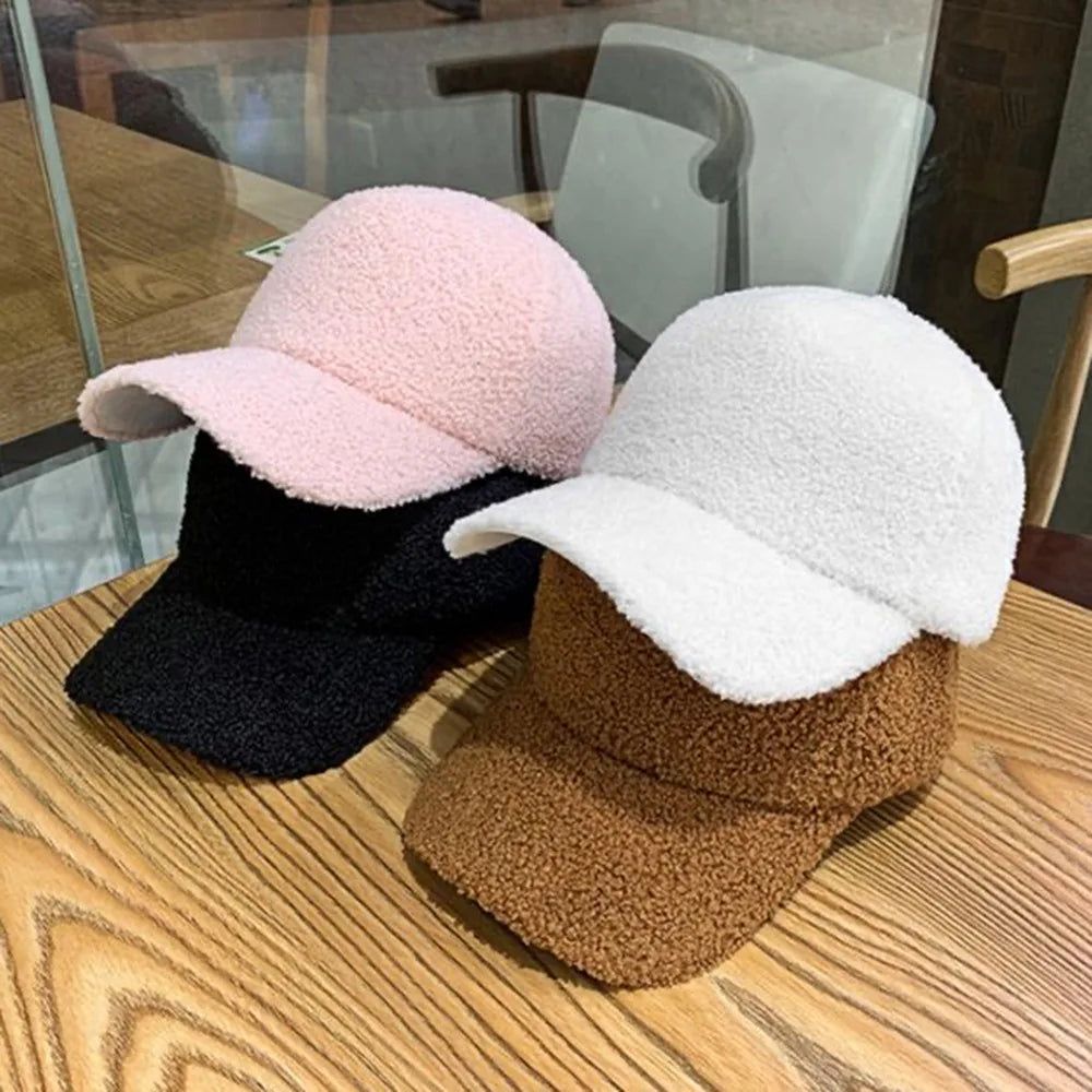Winter Caps for Women Men Wool Baseball Cap Thicken Warm Pure Color Casquette Hat Men Women Hats Wholesale