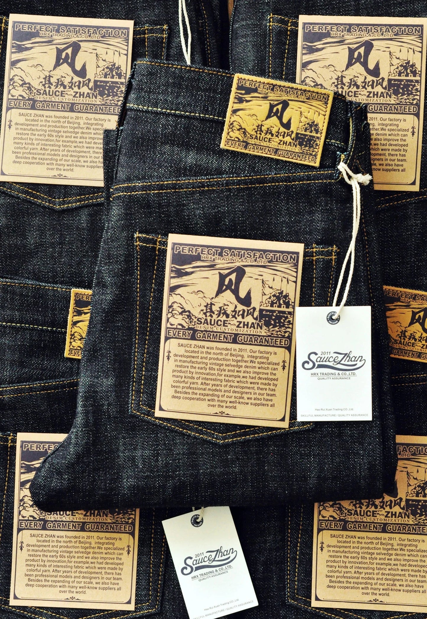 308XX-BO-Wind Jeans for Men Furinkazan Selvedge raw denim Jeans Mens Jeans 66 MODE Fit 16.8 OZ Silver-plated Buttons