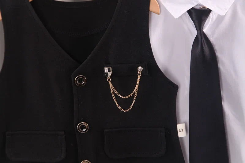 New Spring Autumn Baby Clothes Suit Children Boys Vest Shirt Pants 3Pcs/Sets Toddler Fashion Casual Costume Kids Formal Clothing