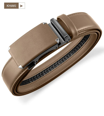 Men Belts Metal Automatic Buckle Brand High Quality Leather Belts for Men Famous Brand Luxury Work Business Strap