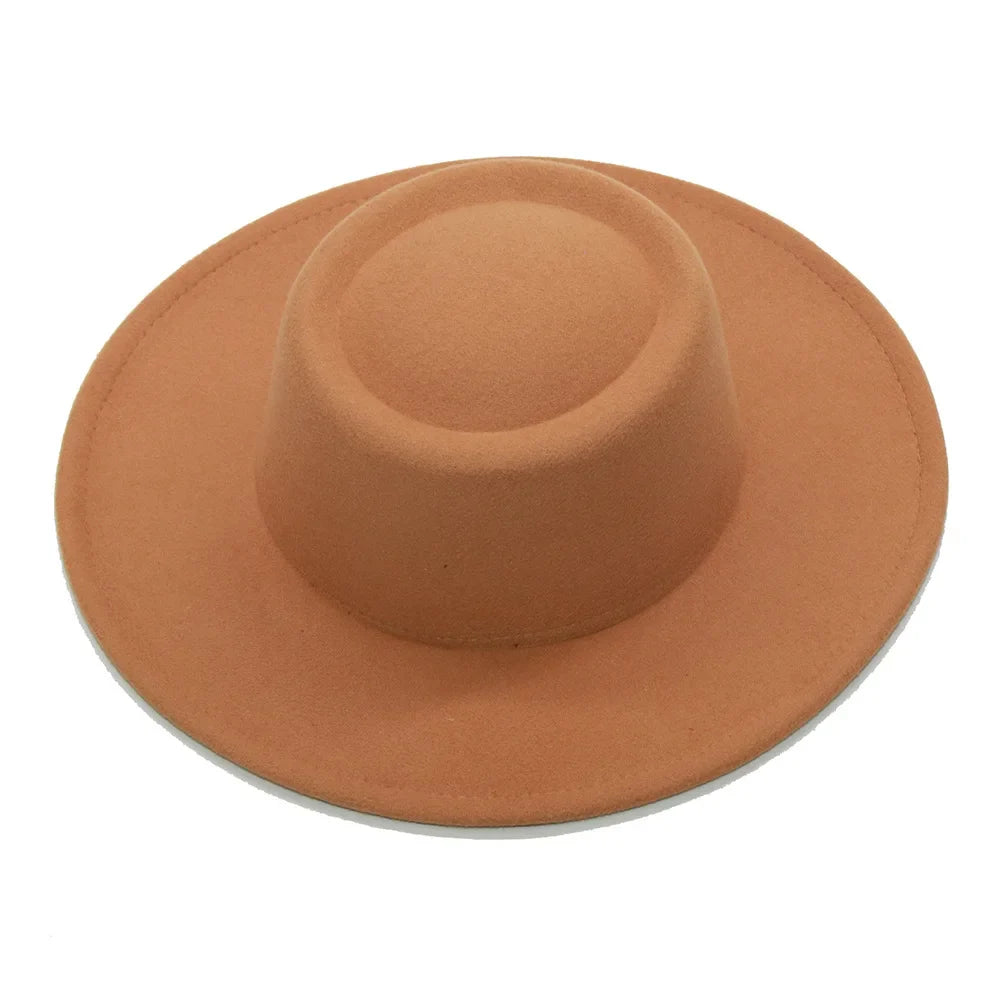 Fedora Hats Men Women 8.5CM Wide Brim Wool Felt Jazz Hats 2023 British style Dress Formal Panama Cap