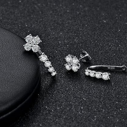 925 Sterling Silver Earrings Moissanite Diamond Earrings Passed Diamond Test Perfect Cut Women Engagement Luxury Jewelry Gift
