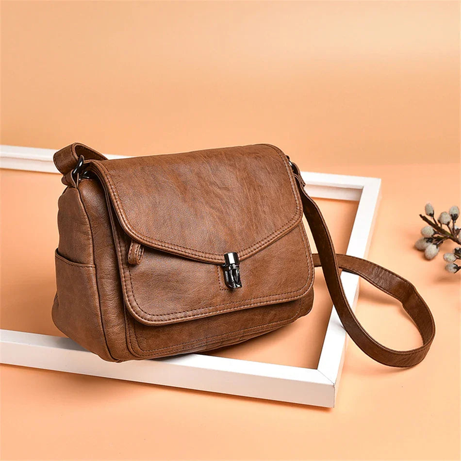 Vintage Soft Leather femmels' Shoulder Bags Luxury Handbags Women's Packet New Designer Small Crossbody Bag 2021 Sac à Femme