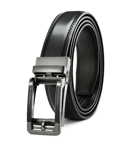 Multicolor Genuine Leather Men's Belts Fashion Business Automatic Buckle Straps Ratchet Cow Leather Waistband 3.5cm Width